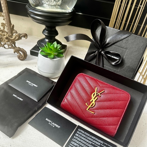SOLD - 💎AUTH Saint Laurent YSL CASSANDRE ZIP AROUND WALLET - Picture 2 of 15